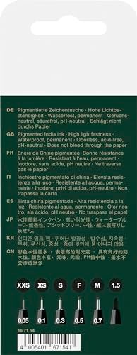 Faber-Castell F167116 Pitt Artist Pen Wallet of 6 with Assorted Tips - Black - Image 4